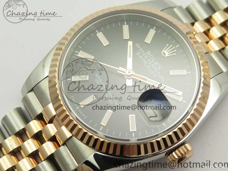 0506 EasyMatch DateJust 36mm 904 SS RG Wrapped 116231 GMF Black Dial on SS RG Wrapped Jubilee Bracelet A 3275